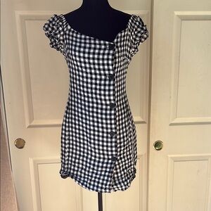 Lulus Black and White Gingham Dress